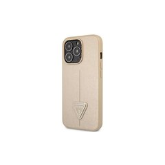 Guess kotelo iPhone 13 Pro Max 6,7" GUHCP13XPSATLE beige kova kotelo Saffiano Triangle Logo hinta ja tiedot | Puhelimen kuoret ja kotelot | hobbyhall.fi