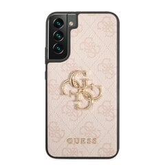 Guess PU 4G Metal Logo suojakotelo Samsung Galaxy S22+, vaaleanpunainen. hinta ja tiedot | Puhelimen kuoret ja kotelot | hobbyhall.fi