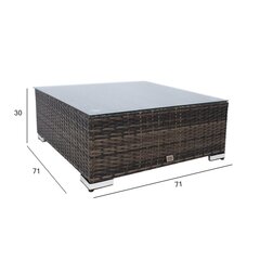 Sohvapöytä SEVILLA NEW 71x71xH30cm, tummanruskea hinta ja tiedot | Puutarhapöydät | hobbyhall.fi