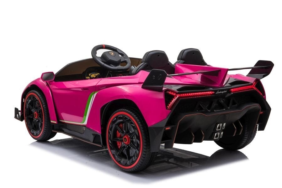 Kaksoissähköauto lapsille Lamborghini Veneno, pinkki hinta ja tiedot | Lasten sähköautot | hobbyhall.fi