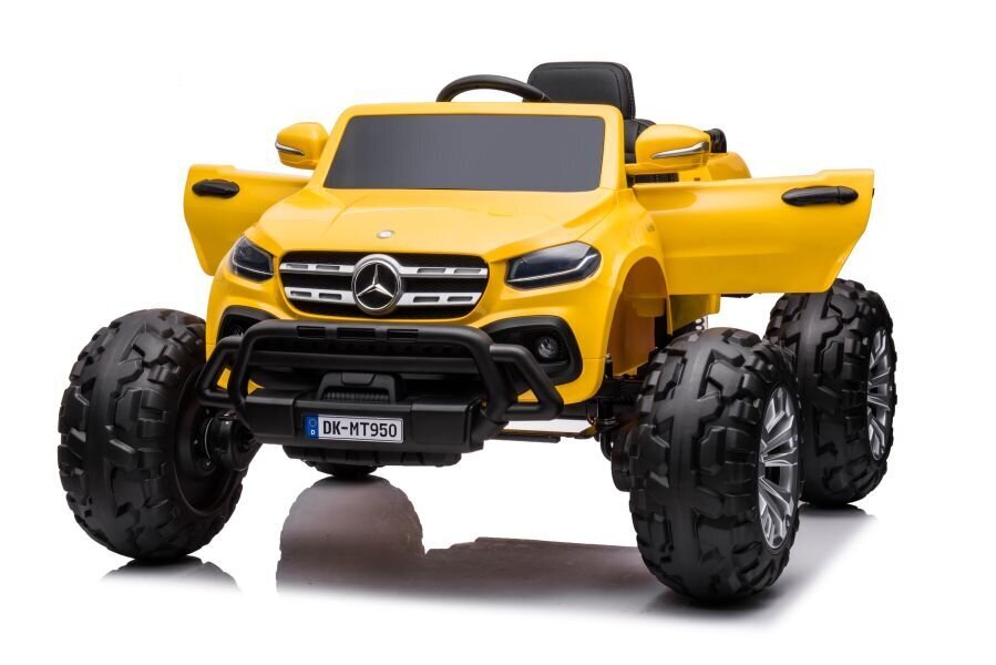 Lasten yksipaikkainen sähköauto Mercedes DK-MT950 4x4, keltainen hinta ja tiedot | Lasten sähköautot | hobbyhall.fi