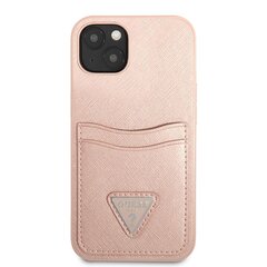 Guess Saffiano Double Card -kotelo iPhone 13 mini Pinkille hinta ja tiedot | Guess Puhelimet, älylaitteet ja kamerat | hobbyhall.fi