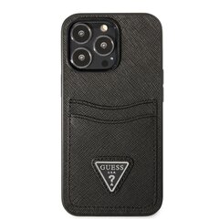 Guess Saffiano Double Card Case iPhone 13 Pro Blackille hinta ja tiedot | Puhelimen kuoret ja kotelot | hobbyhall.fi