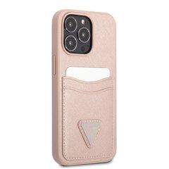 Guess Saffiano Double Card Case iPhone 13 Pro Pinkille hinta ja tiedot | Puhelimen kuoret ja kotelot | hobbyhall.fi