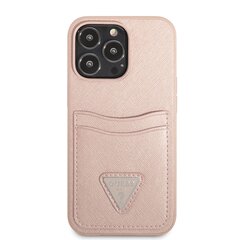 Guess Saffiano Double Card Case iPhone 13 Pro Max Pink -puhelimelle hinta ja tiedot | Puhelimen kuoret ja kotelot | hobbyhall.fi