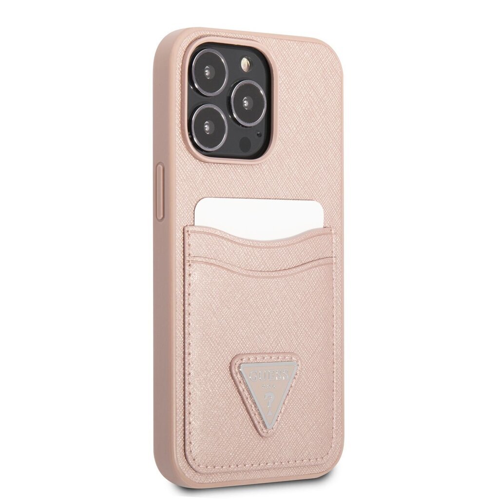 Guess Saffiano Double Card Case iPhone 13 Pro Max Pink -puhelimelle hinta ja tiedot | Puhelimen kuoret ja kotelot | hobbyhall.fi