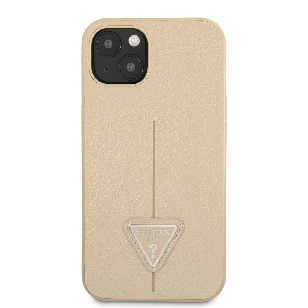 Guess PU Saffiano Triangle kotelo iPhone 13 mini, beige hinta ja tiedot | Puhelimen kuoret ja kotelot | hobbyhall.fi