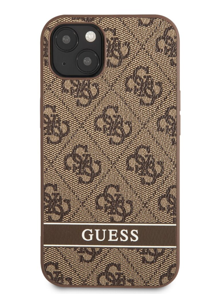 Guess PU 4G Stripe kotelo iPhone 13, ruskea hinta ja tiedot | Puhelimen kuoret ja kotelot | hobbyhall.fi