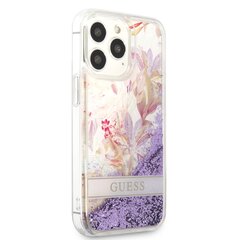 Guess Liquid Glitter Kukkakotelo iPhone 13 Pro Purple hinta ja tiedot | Puhelimen kuoret ja kotelot | hobbyhall.fi