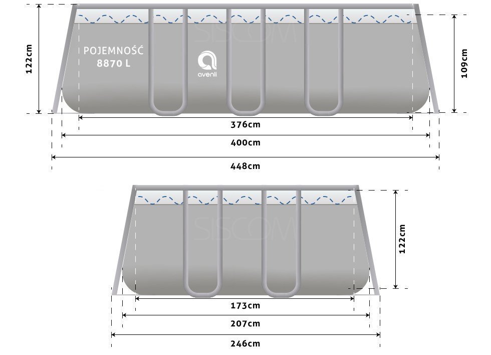 Puutarha-allas Avenli 400x207x122 cm hinta ja tiedot | Uima-altaat | hobbyhall.fi