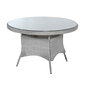 Pöytä ASCOT D121xH75cm, harmaa, alumiini, muovinen pajuverkko hinta ja tiedot | Puutarhapöydät | hobbyhall.fi