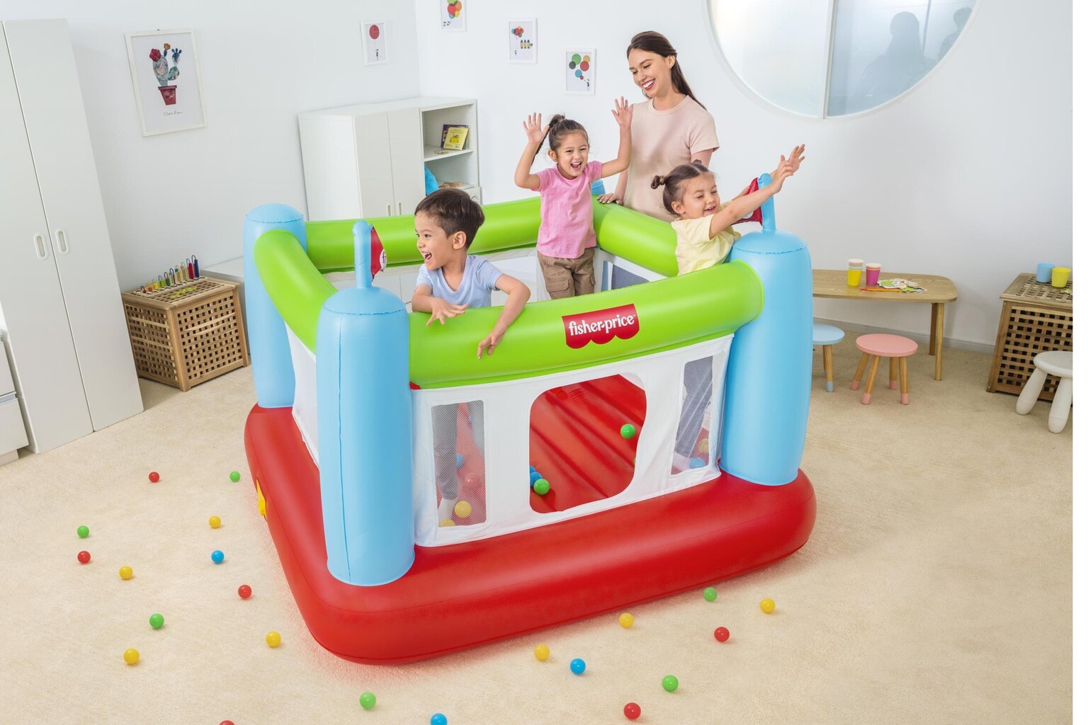 Bestway Fisher-Price Bouncesational Pomppulinna, 175x173x135 cm hinta ja tiedot | Puhallettavat vesilelut ja uima-asusteet | hobbyhall.fi