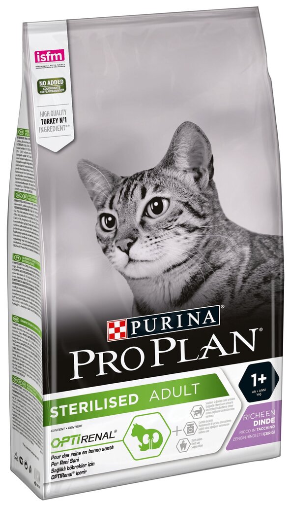 Pro Plan Sterilised Cat Turkey kissanruoka steriloidulle kissalle 1,5kg hinta ja tiedot | Kissan kuivaruoka | hobbyhall.fi