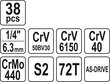 Työkalusarja 38 kpl. 1/4 CrV Yato YT-14471. hinta ja tiedot | Käsityökalut | hobbyhall.fi