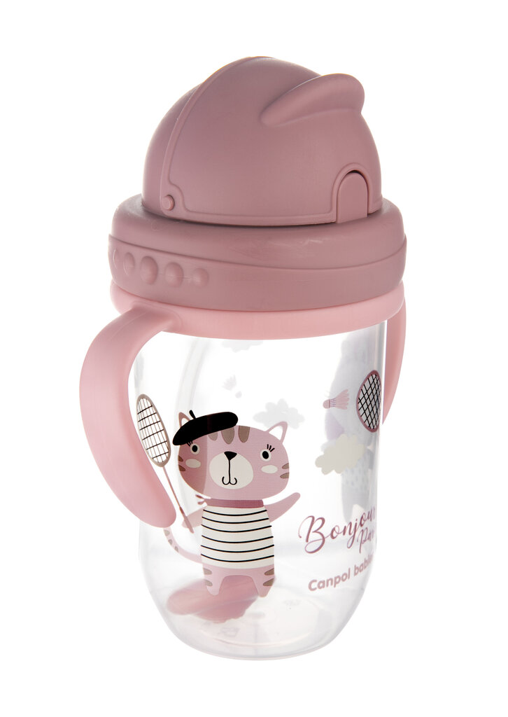 Tarttumaton pullo Canpol Babies BONJOUR PARIS, 6 kuukautta+, 270ml, toim., 56/607_punainen hinta ja tiedot | Tuttipullot ja tarvikkeet | hobbyhall.fi