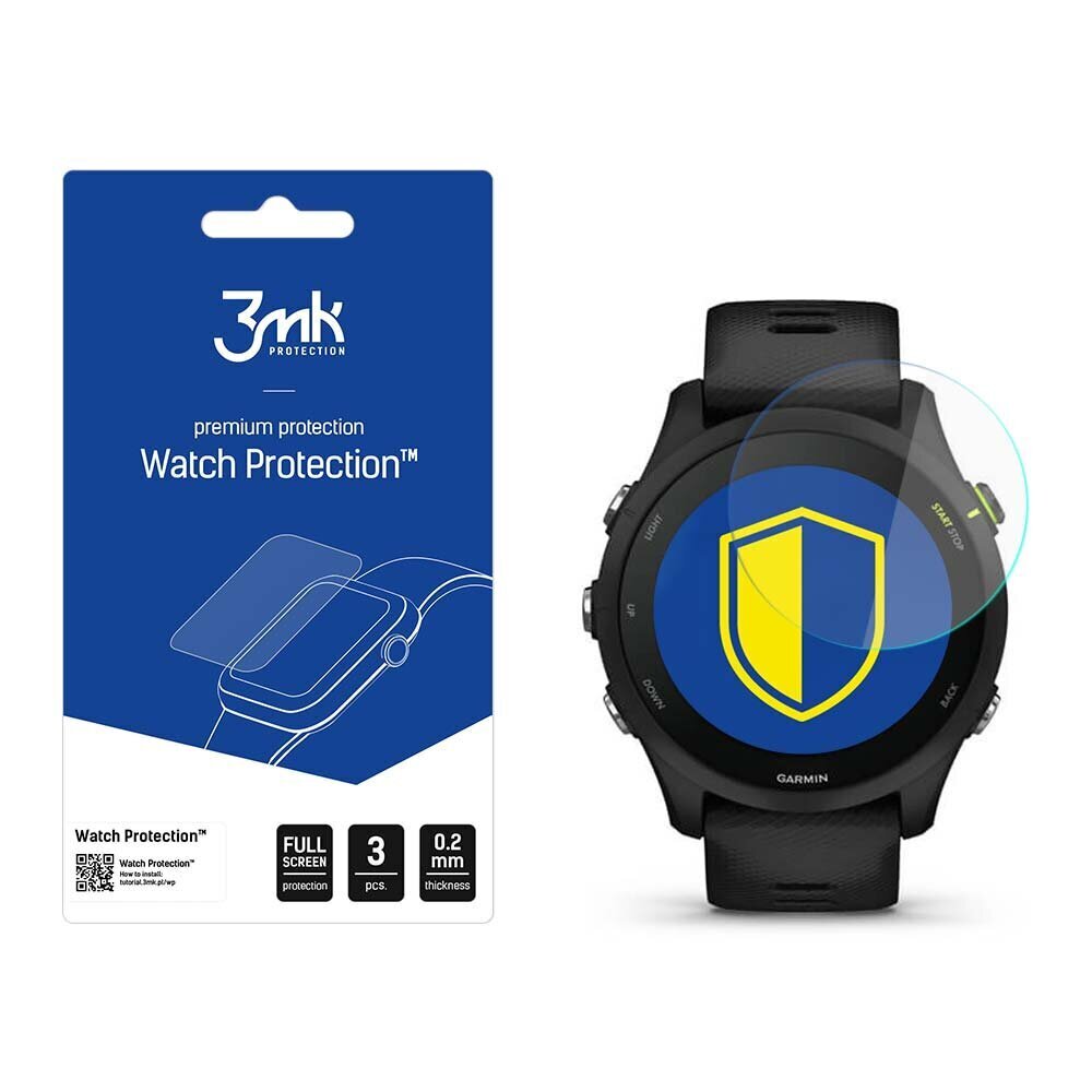 Garmin Forerunner 255 - 3mk Watch Protection™ v. FlexibleGlass Lite näytönsuoja hinta ja tiedot | Älykellojen ja aktiivisuusrannekkeiden lisätarvikkeet | hobbyhall.fi