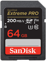 Sandisk-muistikortti SDXC 64GB Extreme Pro hinta ja tiedot | Sandisk Puhelimet, älylaitteet ja kamerat | hobbyhall.fi