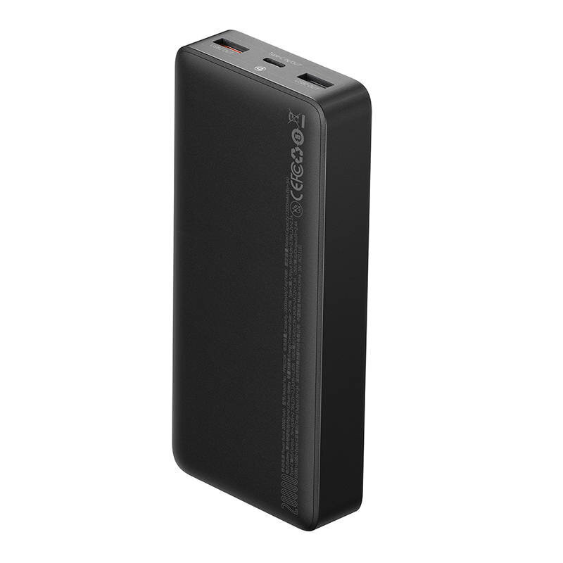 Ulkoinen akku varavirtalähde Power Bank Baseus Bipow Type-C PD+2xUSB 25W 20000mAh 20000mAh LCD musta PPBD020301 hinta ja tiedot | Varavirtalähteet | hobbyhall.fi