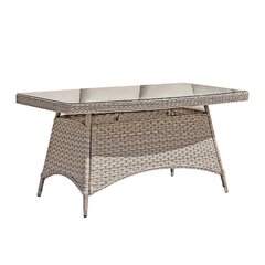 Pöytä EDEN 150x100xH74cm, beige, lasi, muovipunos, alumiini hinta ja tiedot | Puutarhapöydät | hobbyhall.fi