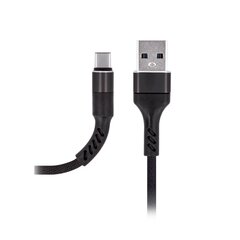 Maxlife MXUC-01 kaapeli USB - USB-C 1.0 m 2A musta nylon musta hinta ja tiedot | Puhelinkaapelit | hobbyhall.fi