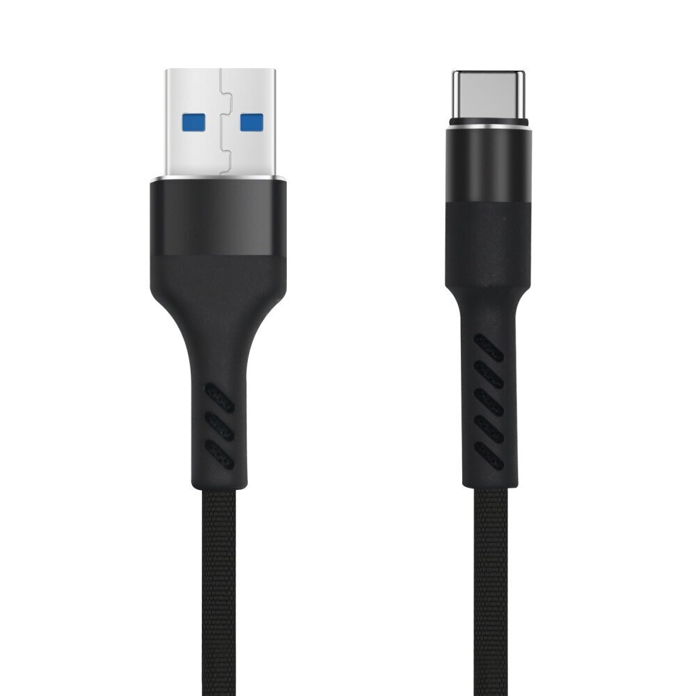 Maxlife MXUC-01 kaapeli USB - USB-C 1.0 m 2A musta nylon musta hinta ja tiedot | Puhelinkaapelit | hobbyhall.fi