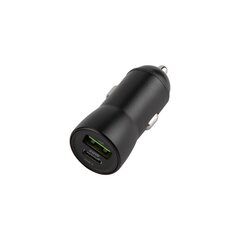 Maxlife MXCC-04 PD3.0 + QC3.0 autolaturi 1x USB-C 1x USB 20W musta hinta ja tiedot | Puhelimen laturit | hobbyhall.fi