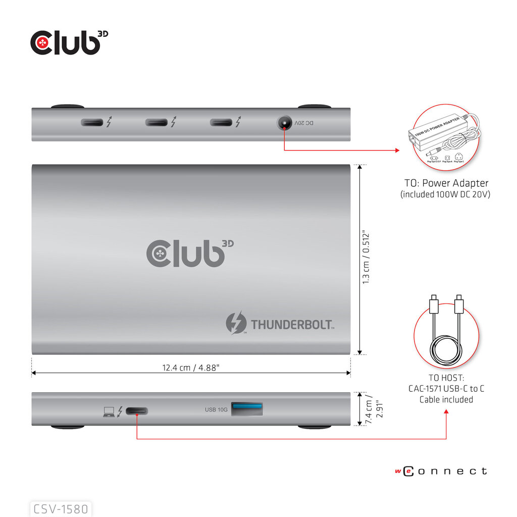 Hub 3D CSV-1580 hinta ja tiedot | Adapterit | hobbyhall.fi