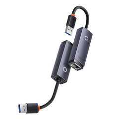 Adapteri Baseus Lite Series USB - RJ45-verkko, 1000Mbps (harmaa) hinta ja tiedot | Baseus Tietokoneiden lisävarusteet | hobbyhall.fi
