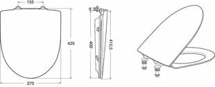 Wc-kansi INSPIRA su soft close, helposti irrotettava tai kiinteä, jäykkä, valkoinen 99493 hinta ja tiedot | WC-istuimen lisätarvikkeet | hobbyhall.fi