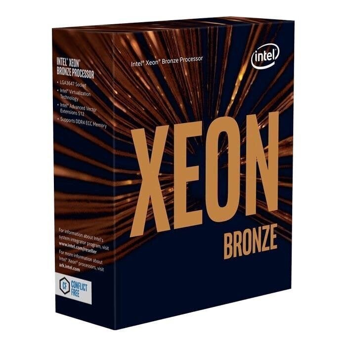 Suoritin Intel Xeon BRONZE BX806953204 999K53, 1900 MHz, 1900 MHz (max), LGA 3647, BOX hinta ja tiedot | Prosessorit | hobbyhall.fi