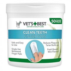 Vet‘s Best clean teeth, hampaiden puhdistus tamponit, 50 kpl hinta ja tiedot | Eläinten hoitotuotteet | hobbyhall.fi