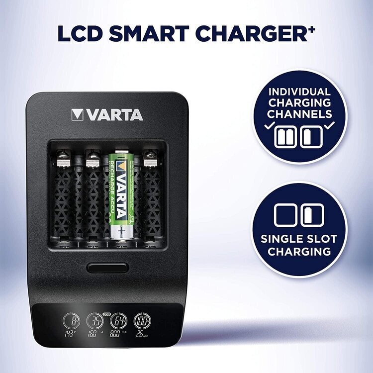 Varta LCD Smart 4xAA laturi 2100mAh 576841. hinta ja tiedot | Paristolaturit | hobbyhall.fi