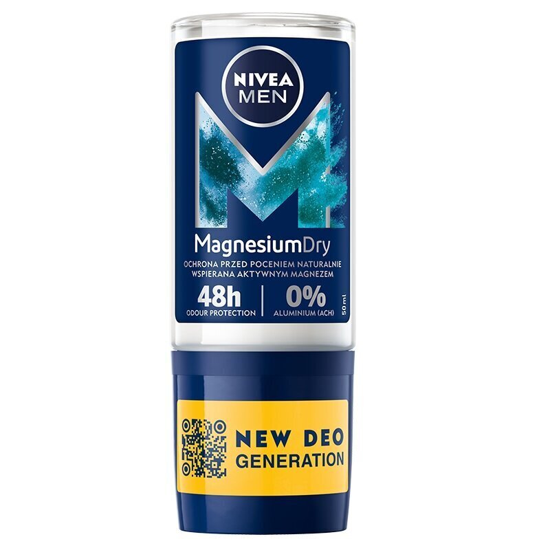 Deodorantti Nivea Magnesium Deodorant Dry 48H - Roll-on, 50ml hinta ja tiedot | Deodorantit | hobbyhall.fi