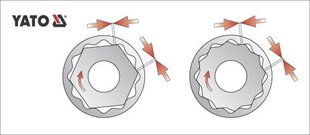 YATO hylsy 12-puolinen, 22.0mm, 1/2, CrV hinta ja tiedot | Käsityökalut | hobbyhall.fi