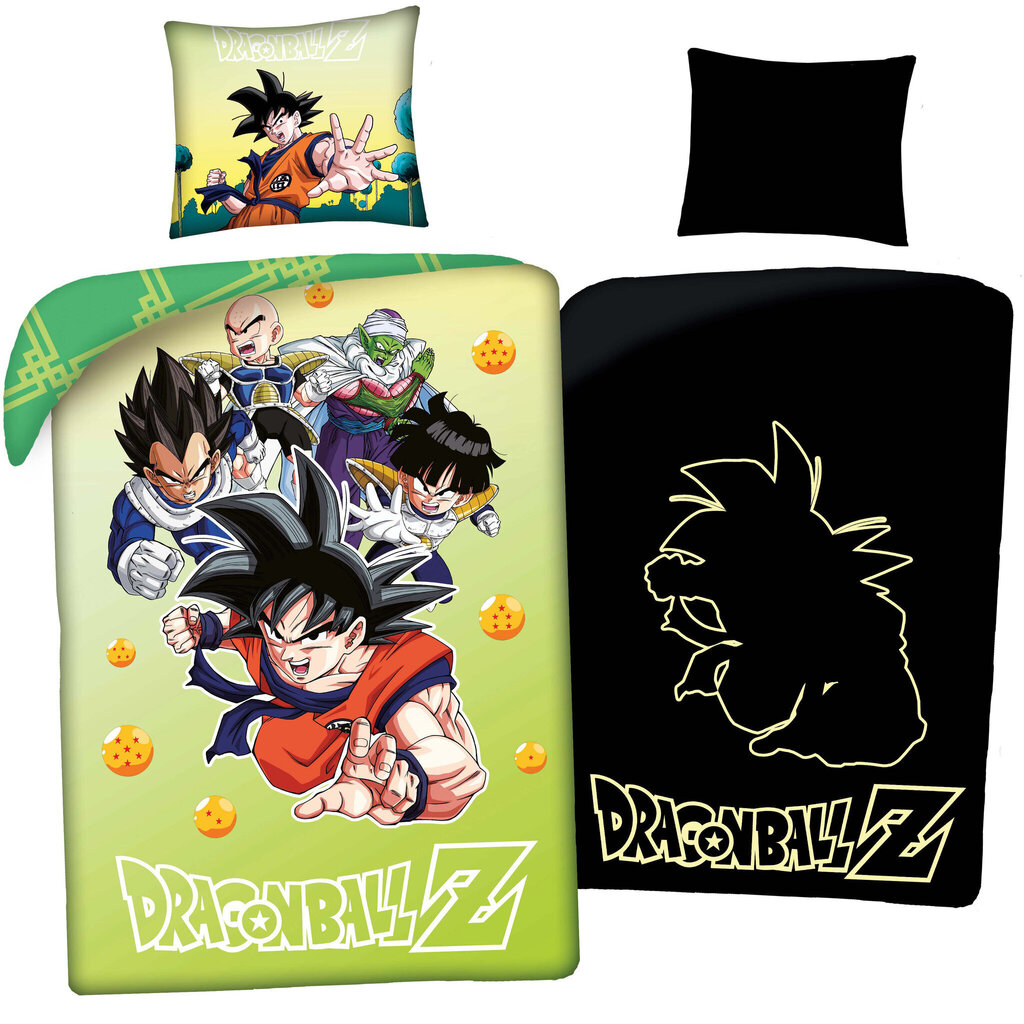 Lasten pimeässä hehkuva pussilakanasetti Dragon Ball, 140x200, 2 kpl hinta ja tiedot | Vuodevaatteet lapsille | hobbyhall.fi