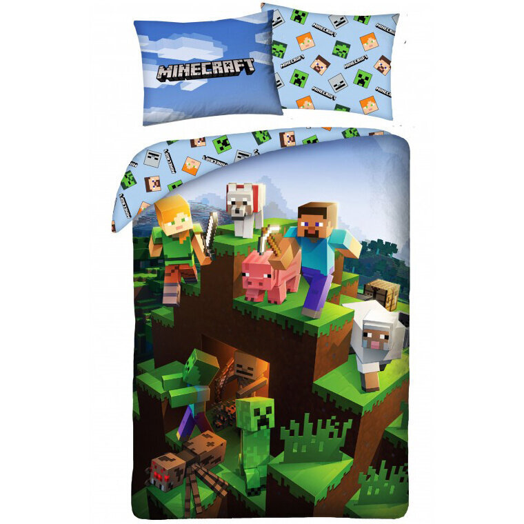 Lasten pussilakanasetti Minecraft 140x200, 2 kpl hinta ja tiedot | Vuodevaatteet lapsille | hobbyhall.fi