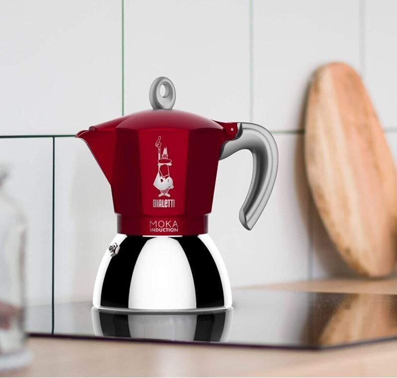 Bialetti Moka Induciton Kahvinkeitin, punainen, 6 kupillista hinta ja tiedot | Kahvipannut ja teekannut | hobbyhall.fi