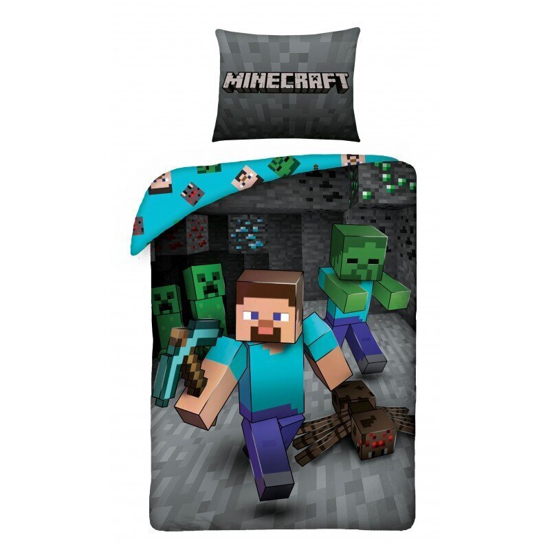 Lasten pussilakanasetti Minecraft 140x200, 2 osaa hinta ja tiedot | Vuodevaatteet lapsille | hobbyhall.fi