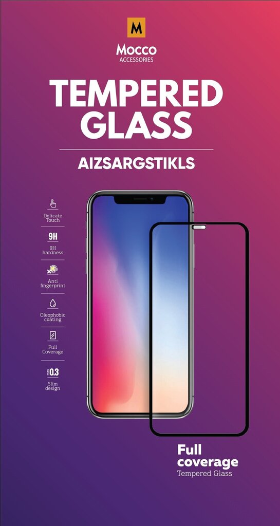 Mocco - näytönsuoja, karkaistua lasia. Apple iPhone 12 Pro, musta. hinta ja tiedot | Näytönsuojakalvot ja -lasit | hobbyhall.fi