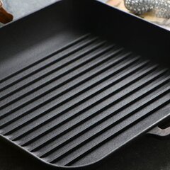 T307MR -grillipannu, kahvallinen, valurautaa, 28 x 28 x 4 cm hinta ja tiedot | Paistinpannut | hobbyhall.fi