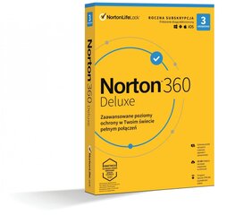 Norton 360 Delux 25 GB PL 1 käyttäjä 3 laitetta 12 kuukautta 21408734 hinta ja tiedot | Virustorjunta | hobbyhall.fi