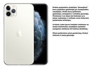 Apple iPhone 11 Pro Max (päivitetty), 256 Gt, hopea hinta ja tiedot | Matkapuhelimet | hobbyhall.fi