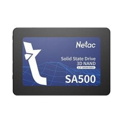 SSD|NETAC|SA500|240GB|SATA 3.0|3D NAND|Write speed 450 MBytes/sec|Read speed 520 MBytes/sec|2,5&quot;|TBW 120 TB|MTBF 1500000 hours|NT01SA500-240-S3X hinta ja tiedot | Kovalevyt | hobbyhall.fi