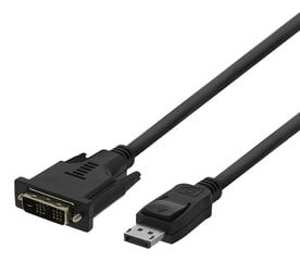 Deltaco DisplayPort - DVI-D Single Link, 1080p 60Hz, 3m, musta / DP-2030-K hinta ja tiedot | Kaapelit ja adapterit | hobbyhall.fi