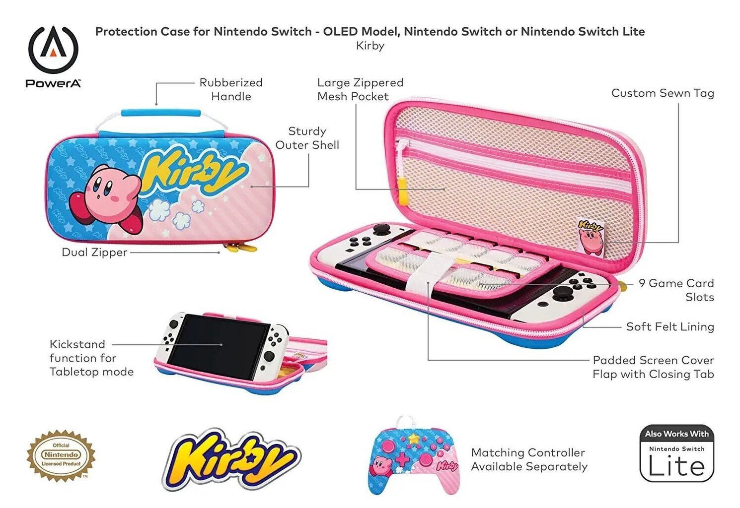 PowerA Nintendo Switch Protection Case Kirby hinta ja tiedot | Pelikonsolitarvikkeet | hobbyhall.fi