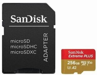 SanDisk Extreme MicroSDXC 256GB (+ SD adapteris) hinta ja tiedot | Kameran muistikortit | hobbyhall.fi