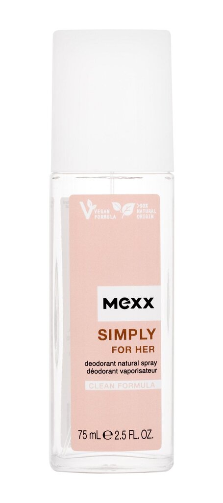 Spray-deodorantti Mexx Simply 75 ml hinta ja tiedot | Naisten ihonhoito | hobbyhall.fi