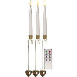 Kuusi valkoista kynttilää kultaisilla hopeakoristeilla 8 kpl 0,03W 003-44 hinta ja tiedot | Jouluvalot | hobbyhall.fi