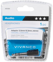 Adapteri Vivanco 3,5 mm - 6,3 mm (46066). hinta ja tiedot | Vivanco Tietokoneet ja pelaaminen | hobbyhall.fi