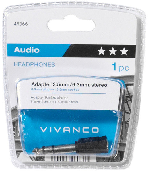Adapteri Vivanco 3,5 mm - 6,3 mm (46066). hinta ja tiedot | Adapterit | hobbyhall.fi